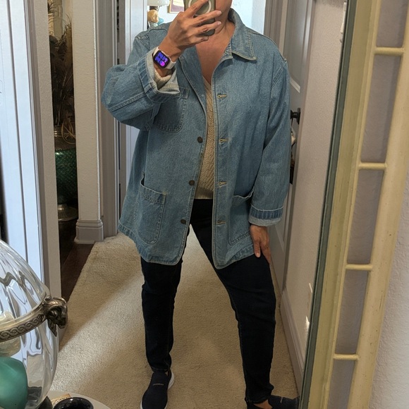 VTG Women's Liz Claiborne Jean Jacket L Light Blue #0036 - Picture 3 of 5